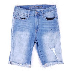 rue 21 Premium Jean Shorts Denim Cotton Men SZ 30 Blue Straight VTG 90s Y2K Flex